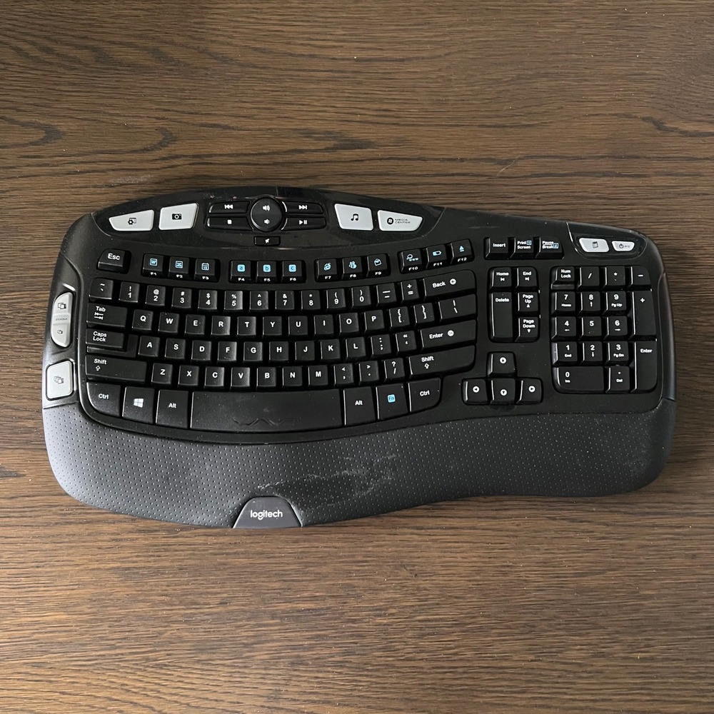 Logitech K350 Wireless Wave Ergonomic Keyboard Black Y-R0053 FLAWS